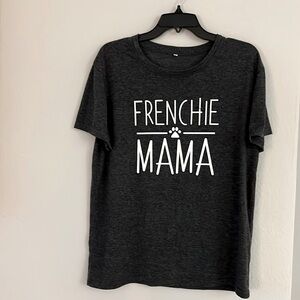 Frenchie Mama T-Shirt, color gray, size large